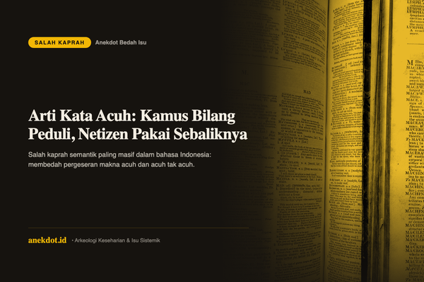 Salah Kaprah Kata 'Acuh': Mengapa Banyak yang Mengira Artinya Cuek?